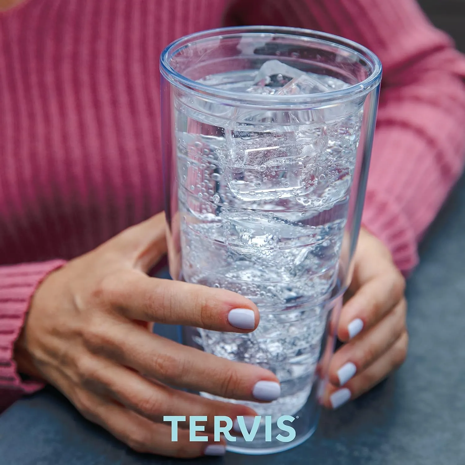 Tervis Blue Sequins Mermaid Made in USA Double Walled Insulated Tumbler Travel Cup Keeps Drinks Cold & Hot, 24oz, Lidded