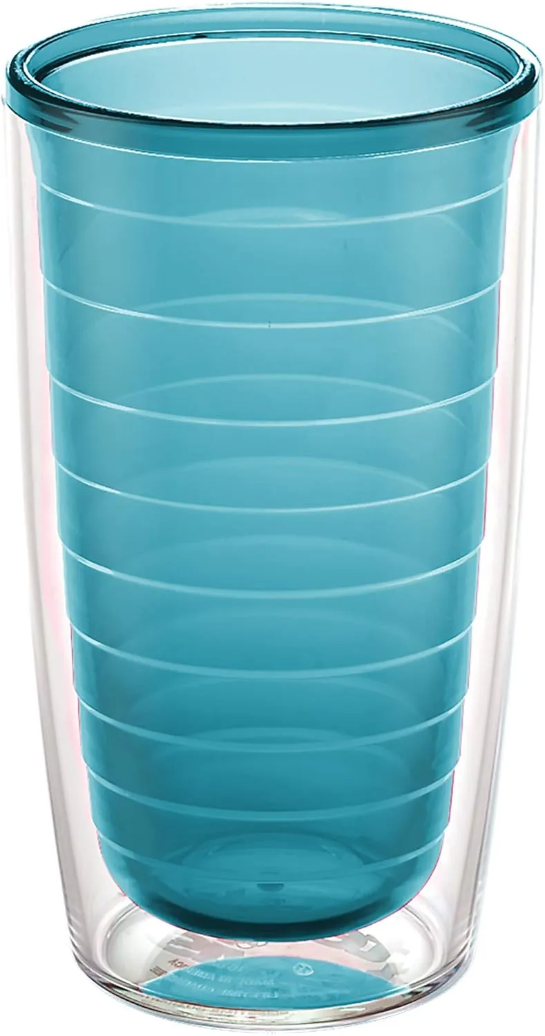 Tervis Clear & Colorful Tabletop Made in USA Double Walled Insulated Tumbler Travel Cup Keeps Drinks Cold & Hot, 16oz, Blue Moon