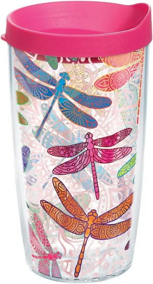 Tervis Dragonfly Mandala Made in USA Double Walled Insulated Tumbler Travel Cup Keeps Drinks Cold & Hot, 16oz, Classic