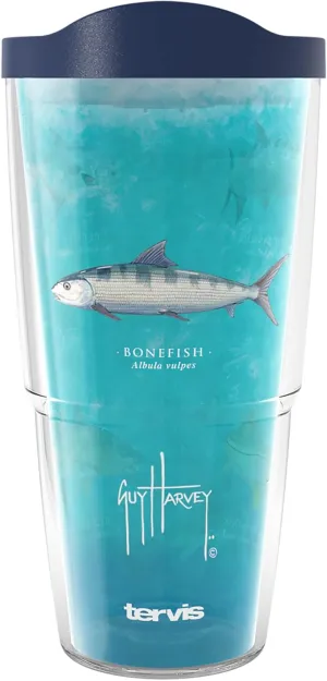 Tervis Guy Harvey Charts Made in USA Double Walled Insulated Tumbler Travel Cup Keeps Drinks Cold & Hot, 24oz, Classic