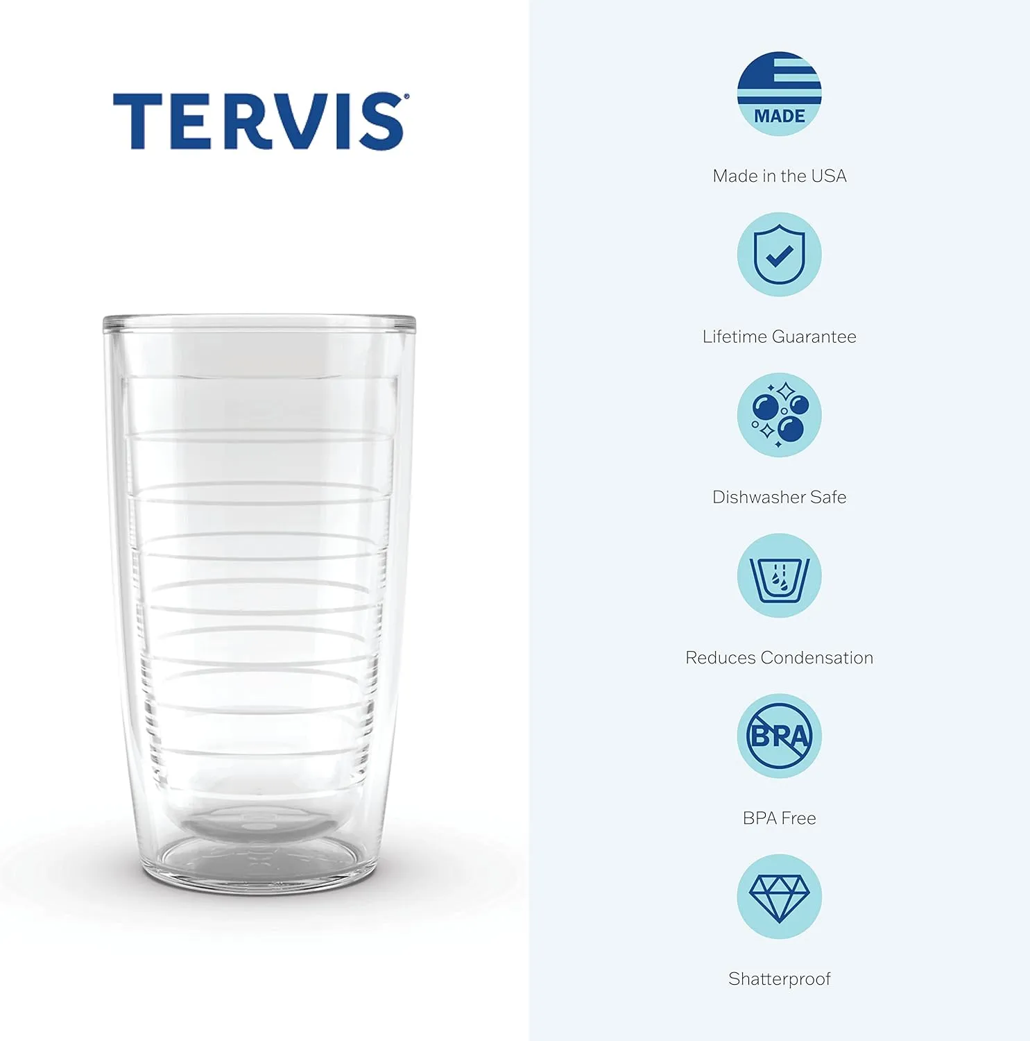 Tervis Kelly Ventura Drift Made in USA Double Walled Insulated Tumbler Travel Cup Keeps Drinks Cold & Hot, 16oz, Classic