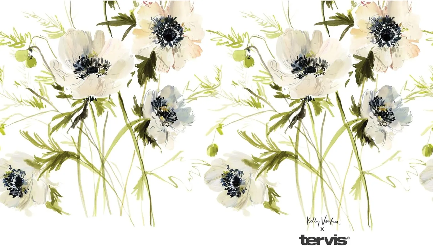 Tervis Kelly Ventura Floral Vista Crystal Collection White Wildflower Made in USA Double Walled Insulated Tumbler Travel Cup Keeps Drinks Cold & Hot, 16oz, White Wildflower