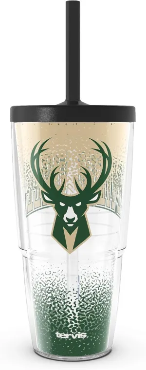 Tervis NBA Milwaukee Bucks - Defend Made in USA Double Walled Insulated Tumbler Travel Cup Keeps Drinks Cold & Hot, 24oz with Straw Lid, Classic