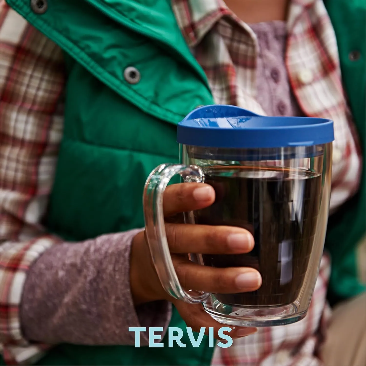 Tervis Neo Mint Floral Made in USA Double Walled Insulated Tumbler Travel Cup Keeps Drinks Cold & Hot, 16oz Mug, Classic