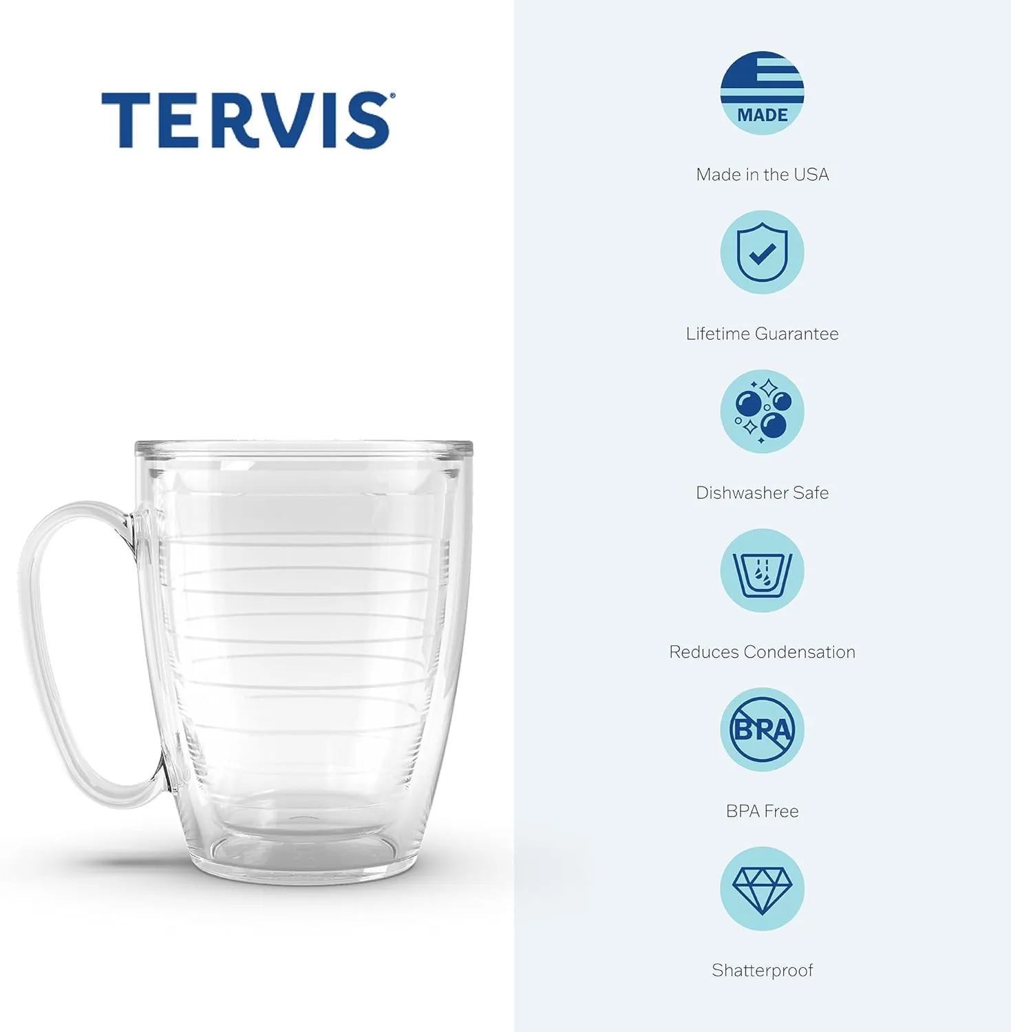 Tervis Neo Mint Floral Made in USA Double Walled Insulated Tumbler Travel Cup Keeps Drinks Cold & Hot, 16oz Mug, Classic