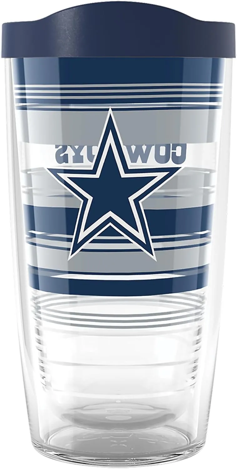 Tervis NFL Dallas Cowboys - Hype Stripes Made in USA Double Walled Insulated Tumbler Travel Cup Keeps Drinks Cold & Hot, 16oz, Classic