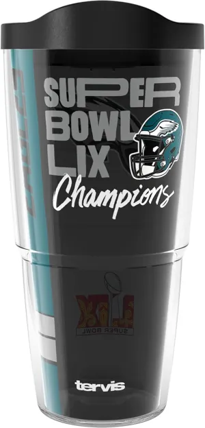 Tervis NFL Philadelphia Eagles - Super Bowl LIX Champions Made in USA Double Walled Insulated Tumbler Travel Cup Keeps Drinks Cold & Hot, 24oz, Classic