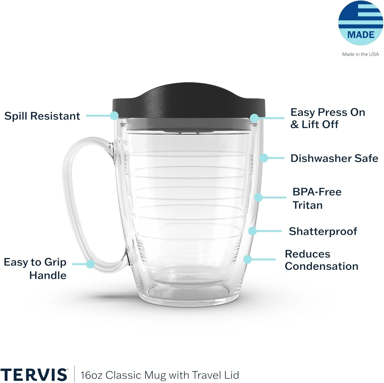 Tervis Palm Tree & Hammock Scene Made in USA Double Walled Insulated Tumbler Travel Cup Keeps Drinks Cold & Hot, 16oz Mug, Lidded