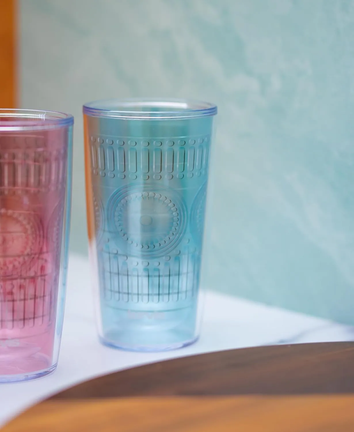 Tervis Romantic Embossed Hobnail Collection Made in USA Double Walled Insulated Tumbler Travel Cup Keeps Drinks Cold & Hot, 16oz, Blue Moon