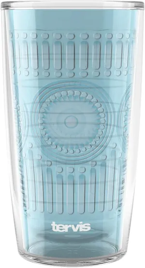Tervis Romantic Embossed Hobnail Collection Made in USA Double Walled Insulated Tumbler Travel Cup Keeps Drinks Cold & Hot, 16oz, Blue Moon