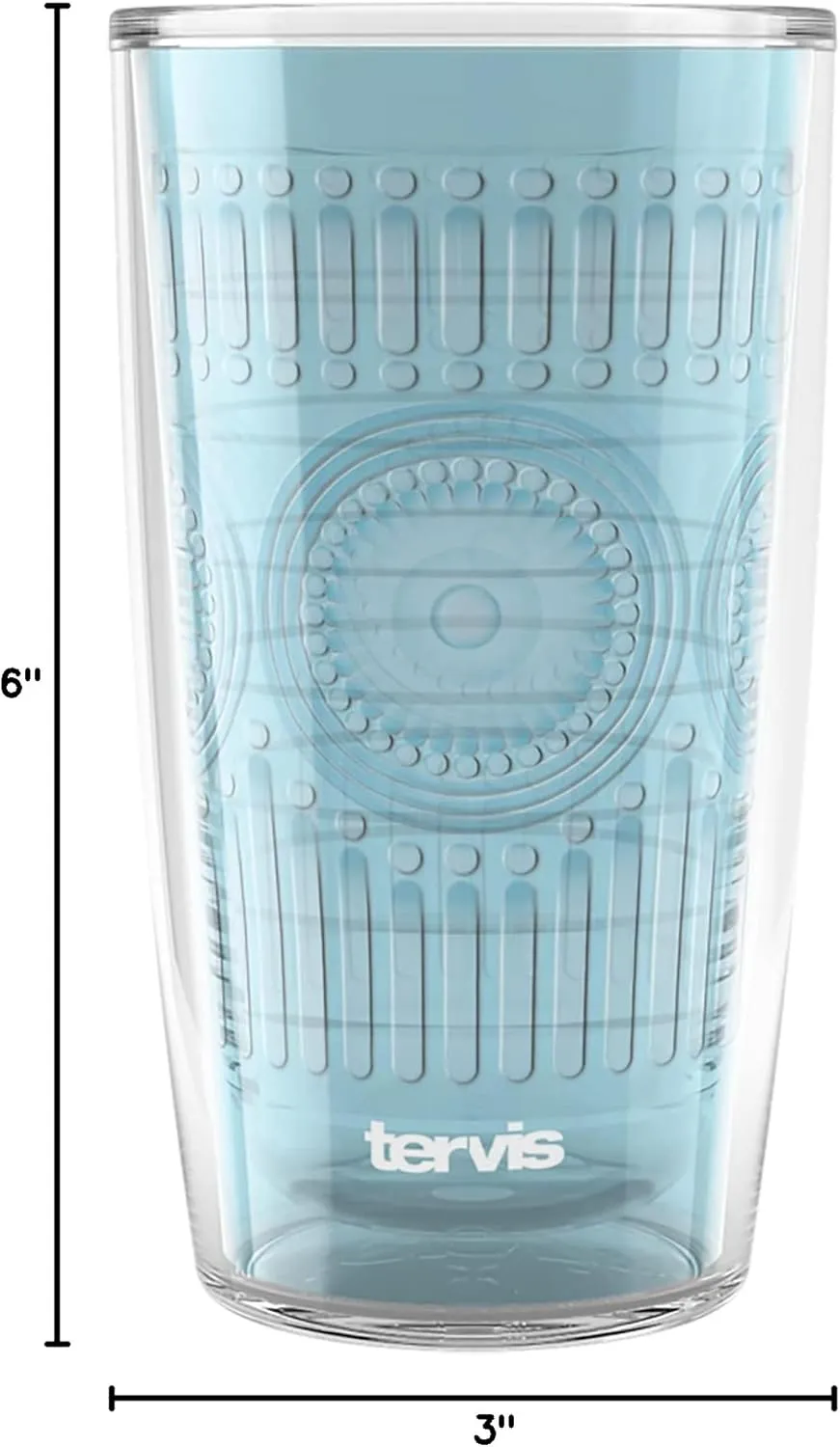 Tervis Romantic Embossed Hobnail Collection Made in USA Double Walled Insulated Tumbler Travel Cup Keeps Drinks Cold & Hot, 16oz, Blue Moon