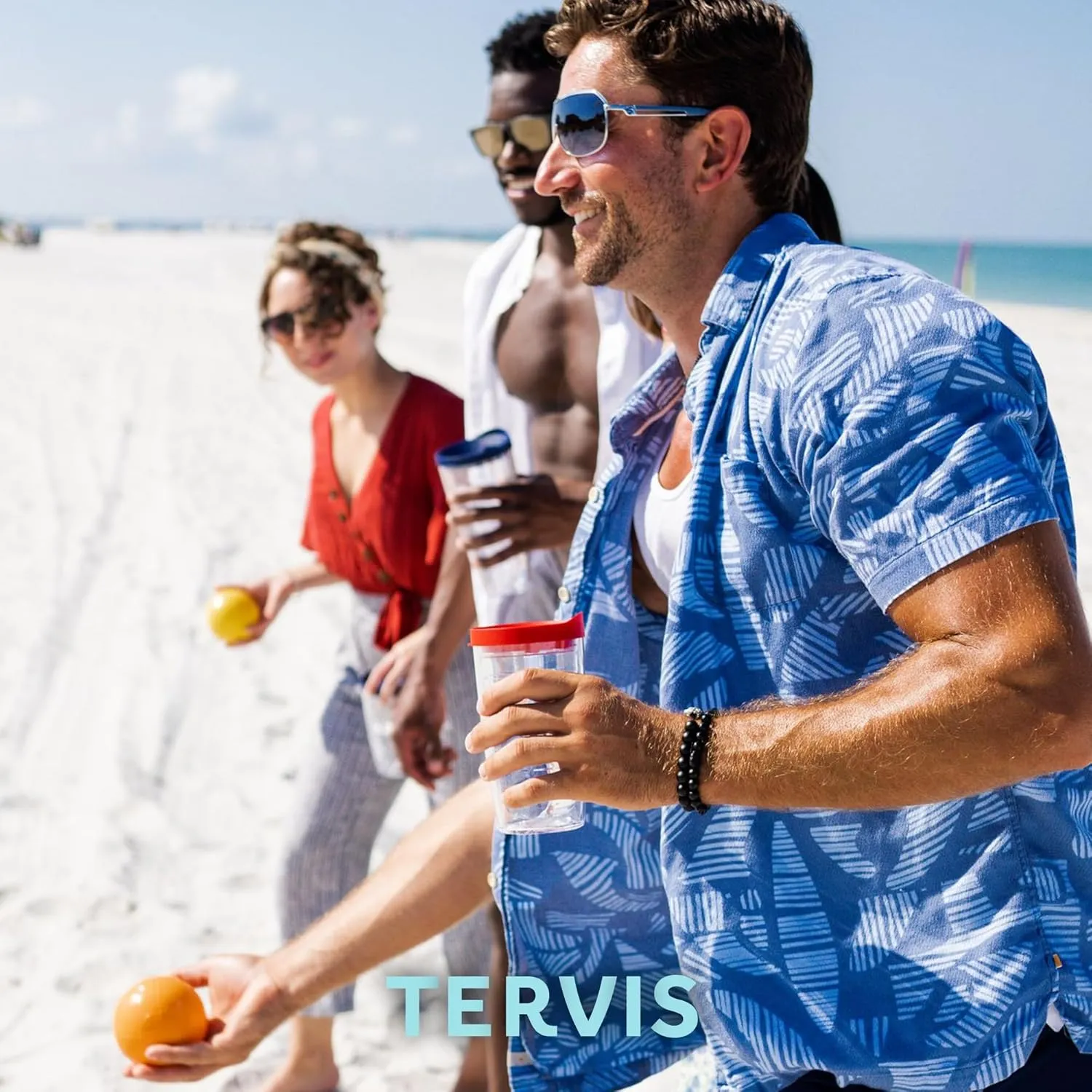 Tervis Romantic Embossed Hobnail Collection Made in USA Double Walled Insulated Tumbler Travel Cup Keeps Drinks Cold & Hot, 16oz, Blue Moon