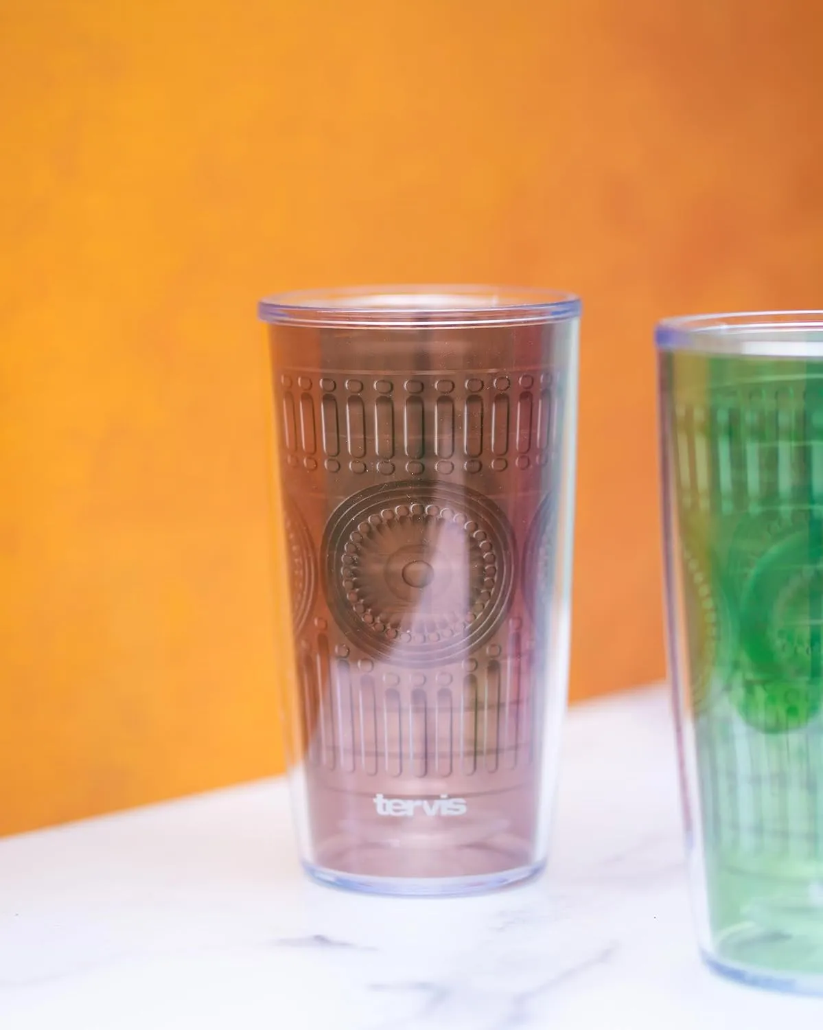 Tervis Romantic Embossed Hobnail Collection Made in USA Double Walled Insulated Tumbler Travel Cup Keeps Drinks Cold & Hot, 16oz, Blue Moon