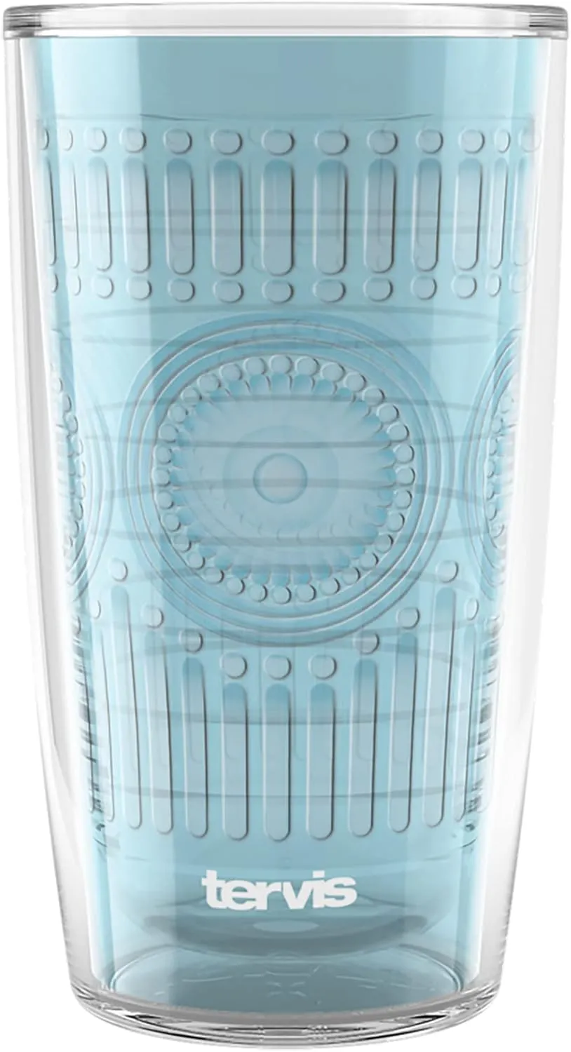 Tervis Romantic Embossed Hobnail Collection Made in USA Double Walled Insulated Tumbler Travel Cup Keeps Drinks Cold & Hot, 16oz, Blue Moon