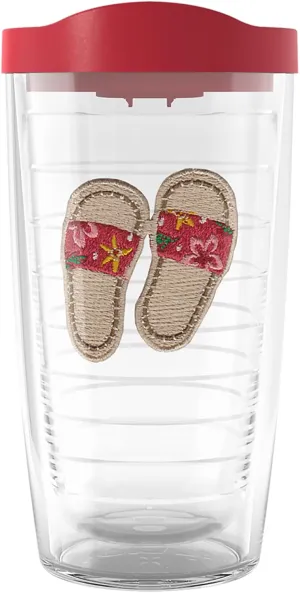 Tervis Sandy Slides Made in USA Double Walled Insulated Tumbler Travel Cup Keeps Drinks Cold & Hot, 16oz, Red