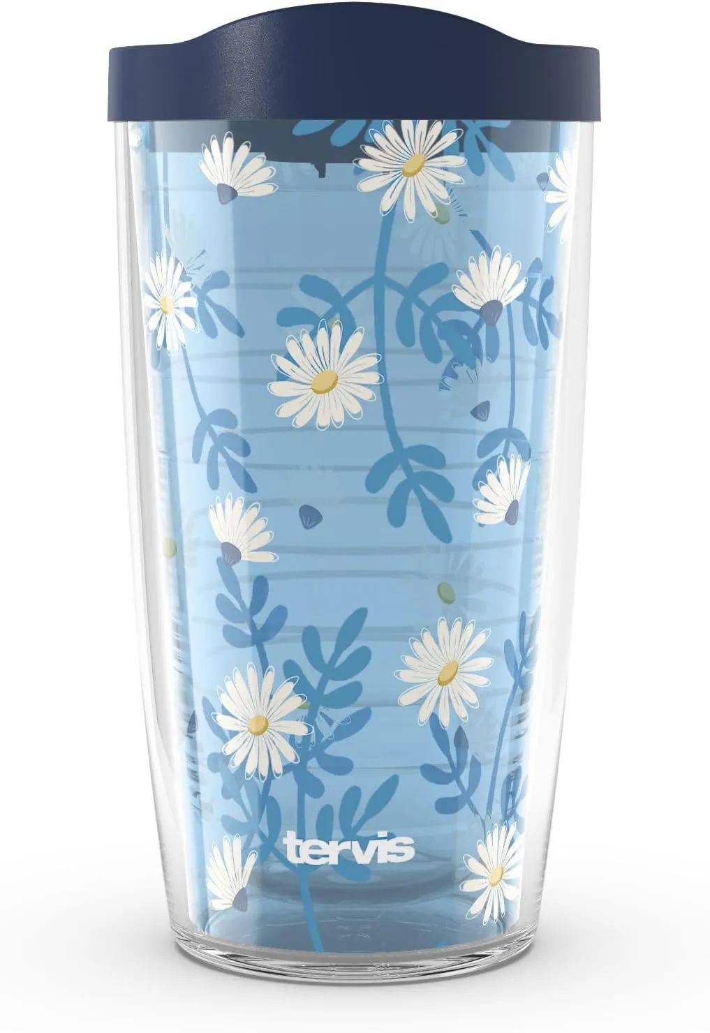 Tervis Skyfall Daisies Made in USA Double Walled Insulated Tumbler Travel Cup Keeps Drinks Cold & Hot, 16oz, Classic