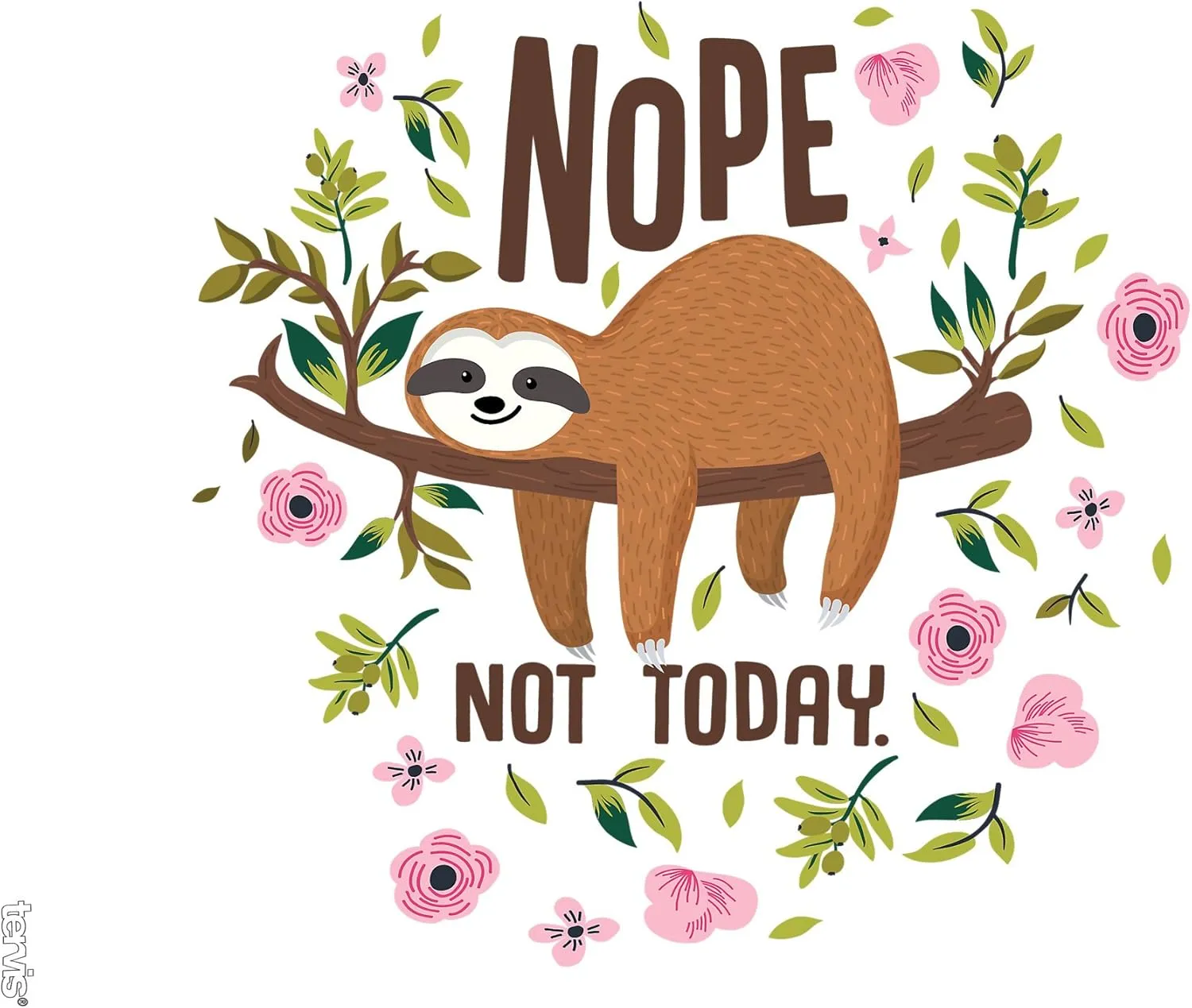 Tervis Sloth Nope Not Today Made in USA Double Walled Insulated Tumbler Travel Cup Keeps Drinks Cold & Hot, 24oz, Classic