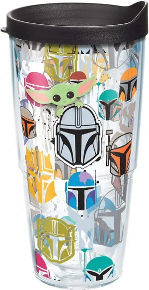 Tervis Star Wars - Mandalorian - Peekaboo Made in USA Double Walled Insulated Tumbler Travel Cup Keeps Drinks Cold & Hot, 24oz, Classic
