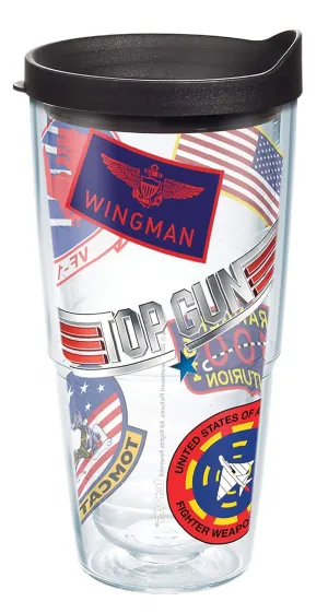 Tervis Top Gun Maverick Patch Collage Made in USA Double Walled Insulated Tumbler Travel Cup Keeps Drinks Cold & Hot, 24oz, Classic