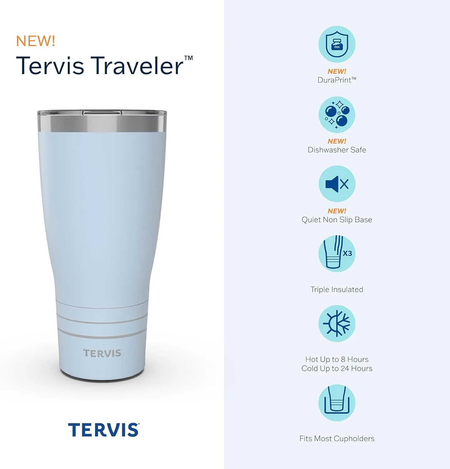 Tervis Traveler NFL Washington Commanders - Arctic Triple Walled Insulated Tumbler Travel Cup Keeps Drinks Cold & Hot, 30oz, Stainless Steel