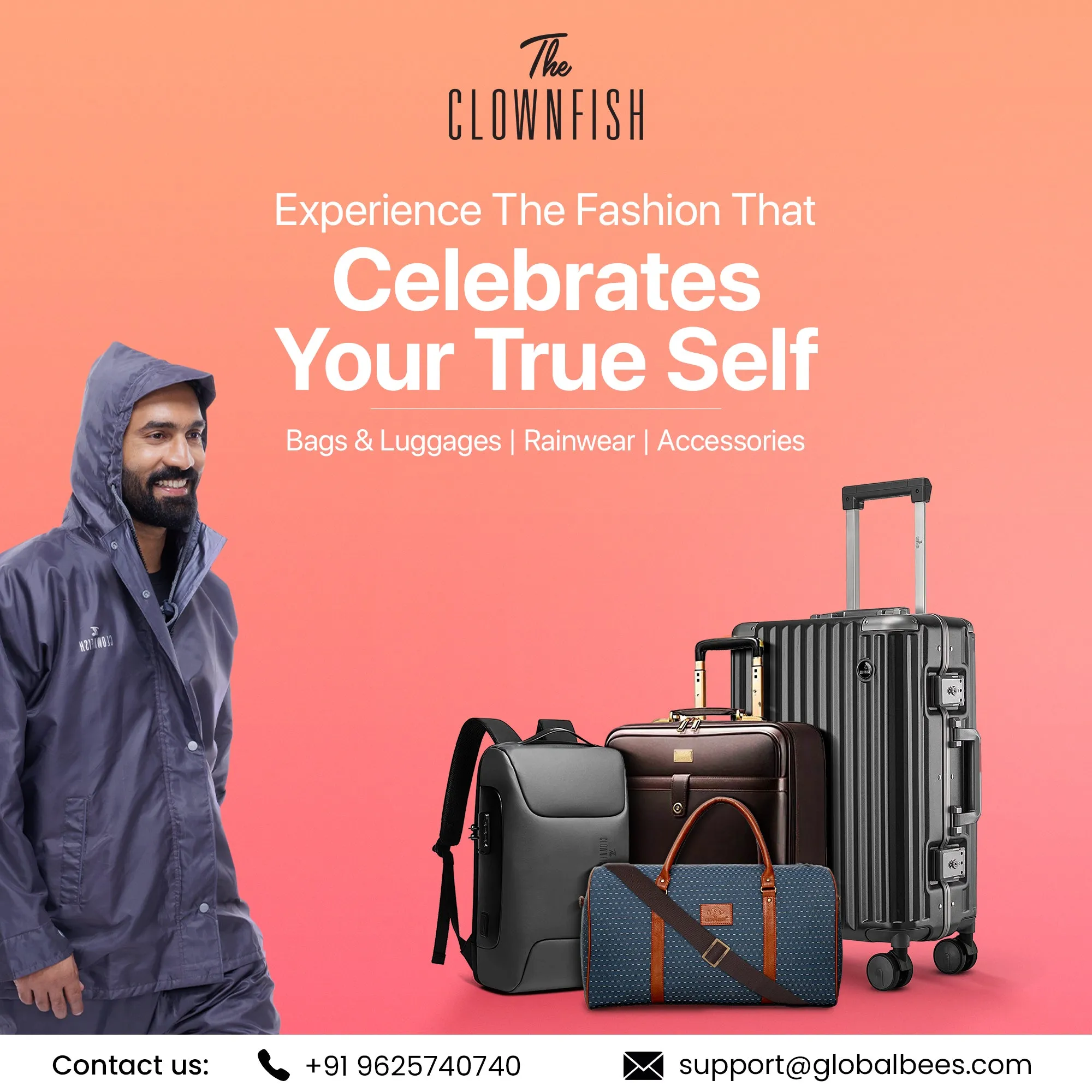 The Clownfish Pixel Series Travel Laptop Backpack - Water Resistant, Large Capacity | Adjustable Padded Straps | Grey