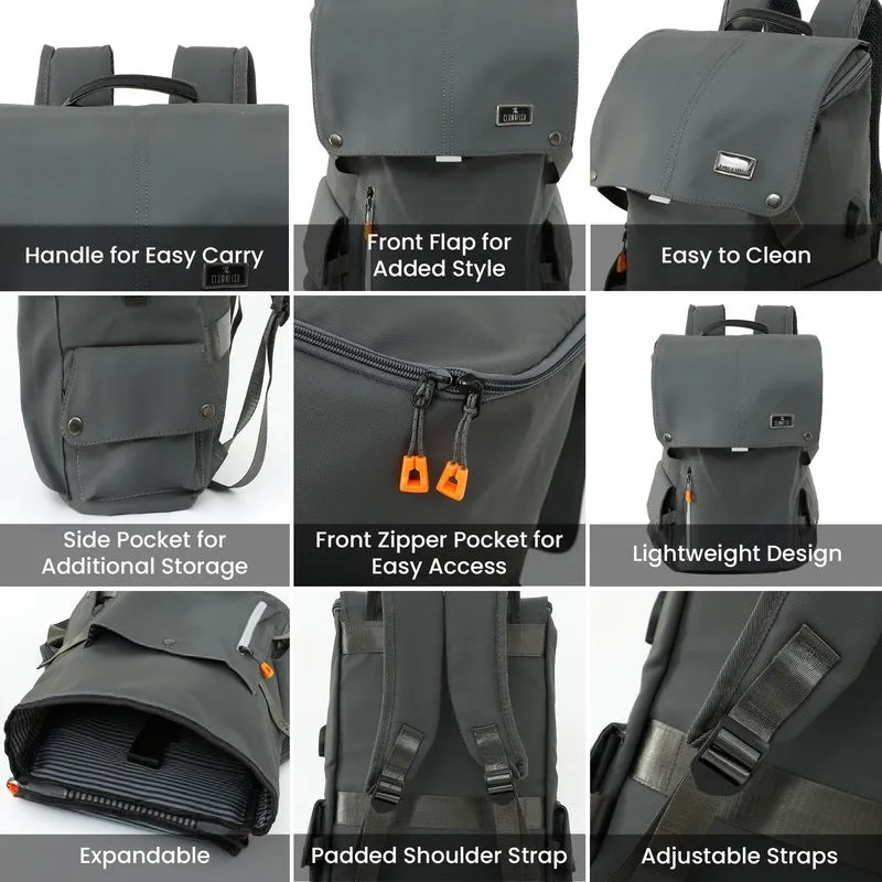 The Clownfish Travel Backpack - Durable, Spacious Design | Unisex Backpack | 18 L | Grey