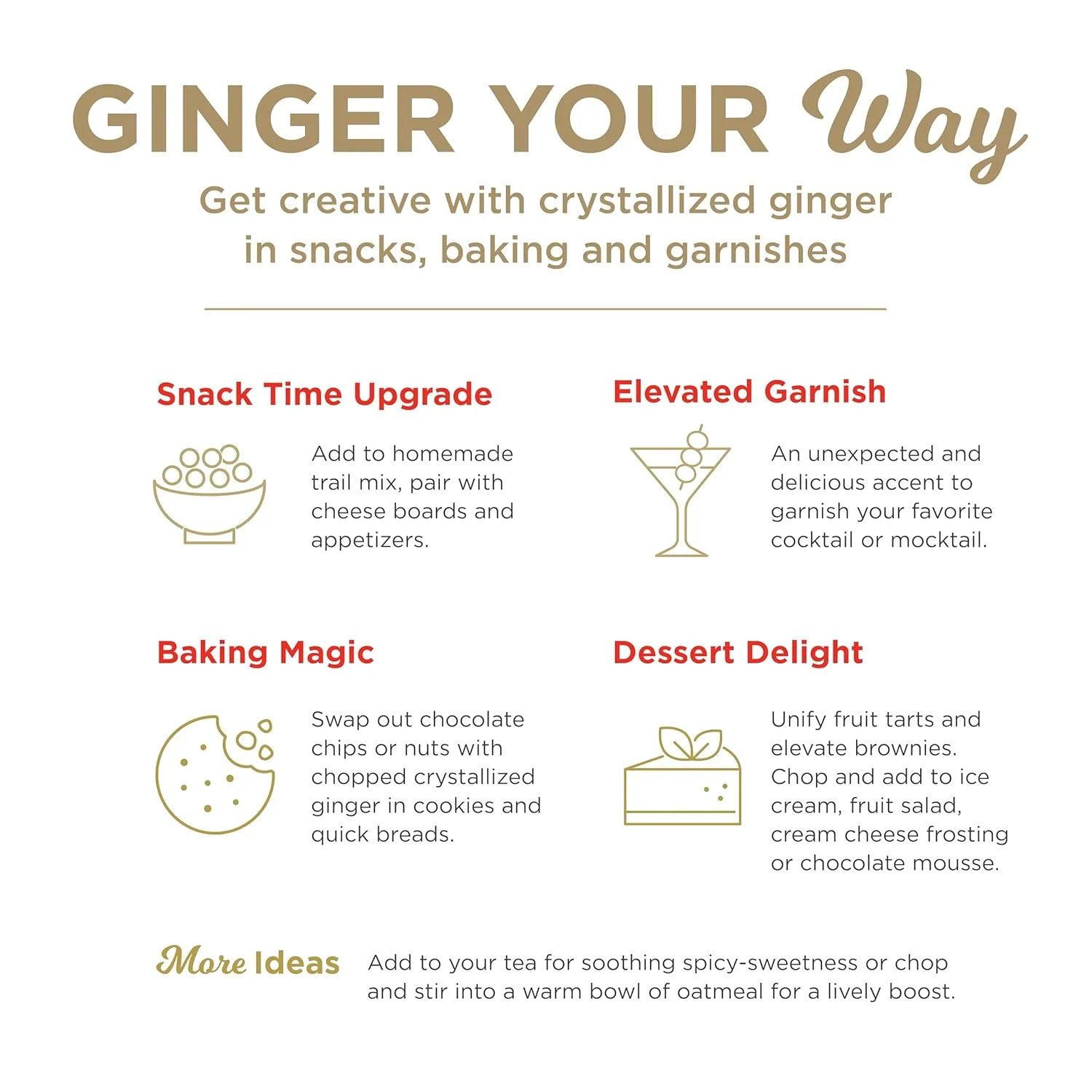 The Ginger People Crystallized Ginger 2lb Bag, Non-GMO, Gluten-Free, Vegan, Candied Ginger for Snacking, Trail Mix, Baking & More, Healthy Energy Boost, 2lb Bag (Pack of 1)