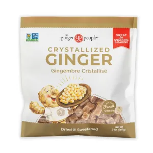 The Ginger People Crystallized Ginger 2lb Bag, Non-GMO, Gluten-Free, Vegan, Candied Ginger for Snacking, Trail Mix, Baking & More, Healthy Energy Boost, 2lb Bag (Pack of 1)