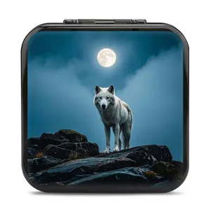 The White Wolf on The Rock Switch Game Case Switch Game Holder Cartridge Case Storage 24 Games & 2 Micro Sd Card Slots, Travel Carry Cases, Portable Games Card Storage, Hard Shell, Buckle Closure