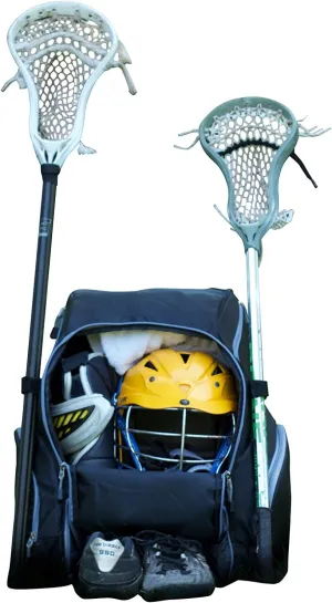 Throwback Gametime Pack XL Multisport Athlete Backpack with Cooler Includes Holders for Bats, Lacrosse & Field Hockey sticks, Tennis rackets or space for all your soccer gear   Separate Shoe