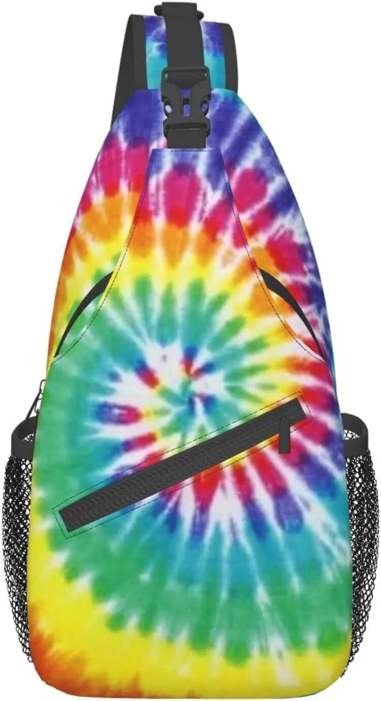 Tie Dye Sling Bag Crossbody Travel Hiking Backpack Daypack for Women Men Unisex，Shoulder Chest Bags Cycling Gym One Size