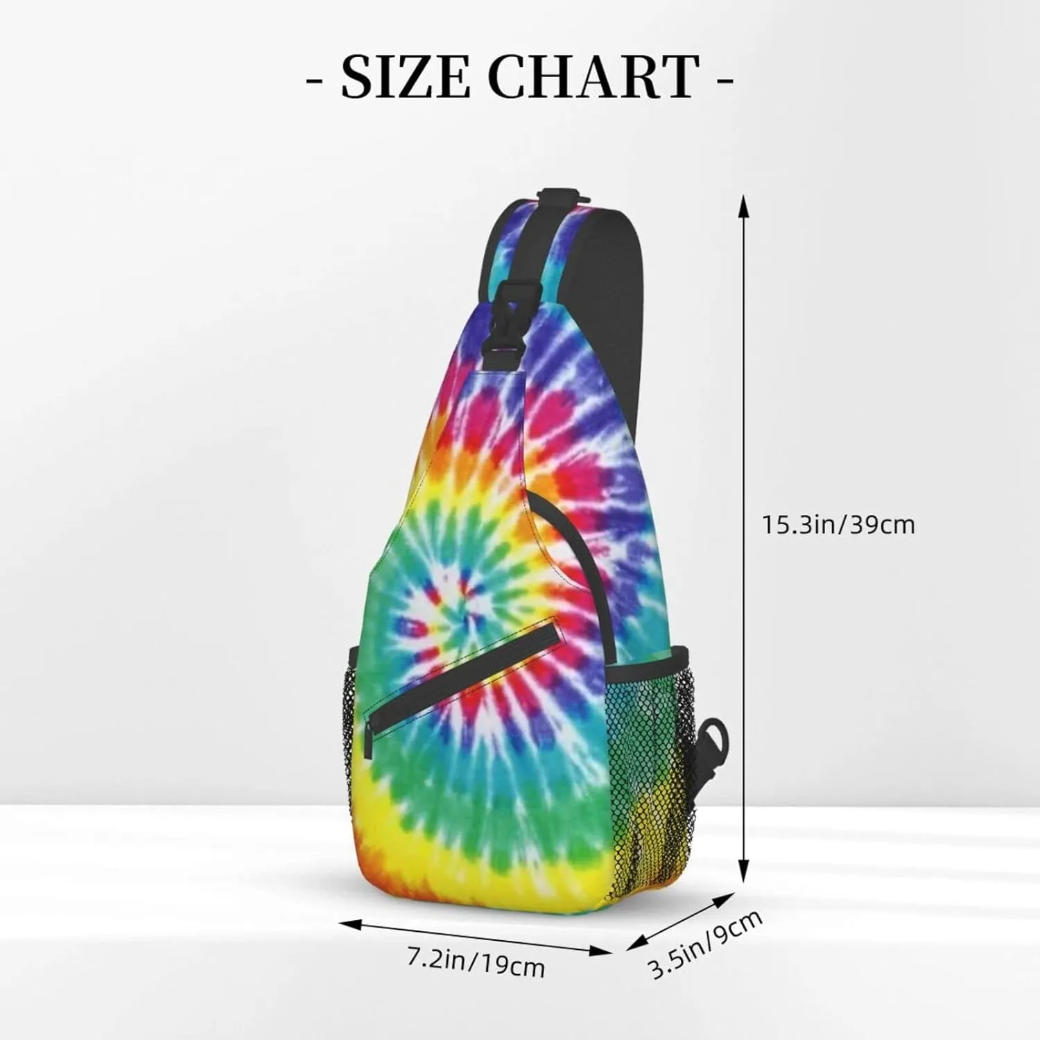 Tie Dye Sling Bag Crossbody Travel Hiking Backpack Daypack for Women Men Unisex，Shoulder Chest Bags Cycling Gym One Size