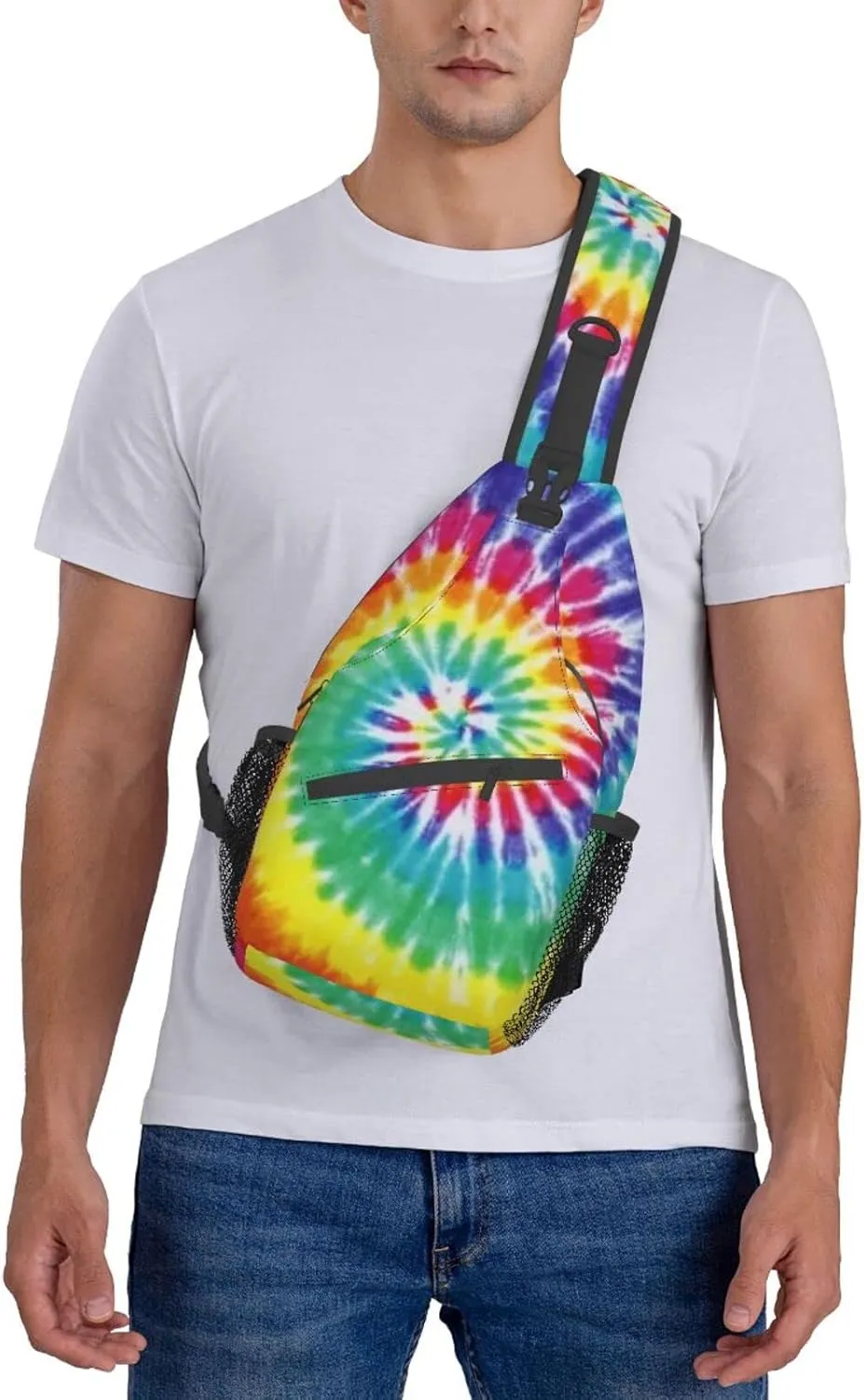 Tie Dye Sling Bag Crossbody Travel Hiking Backpack Daypack for Women Men Unisex，Shoulder Chest Bags Cycling Gym One Size