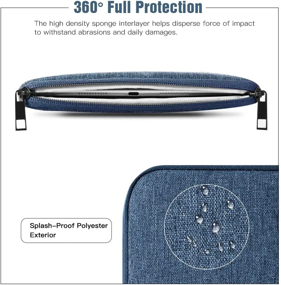 TiMOVO 9-11" Tablet Sleeve Bag for iPad 11-inch A16 2025, iPad 10th Gen. 10.9", iPad 10.2", iPad Air 11 Inch/5th/4th Gen. 10.9", Galaxy Tab A9 Plus 11", Protective Bag Fit Smart Keyboard, Blue