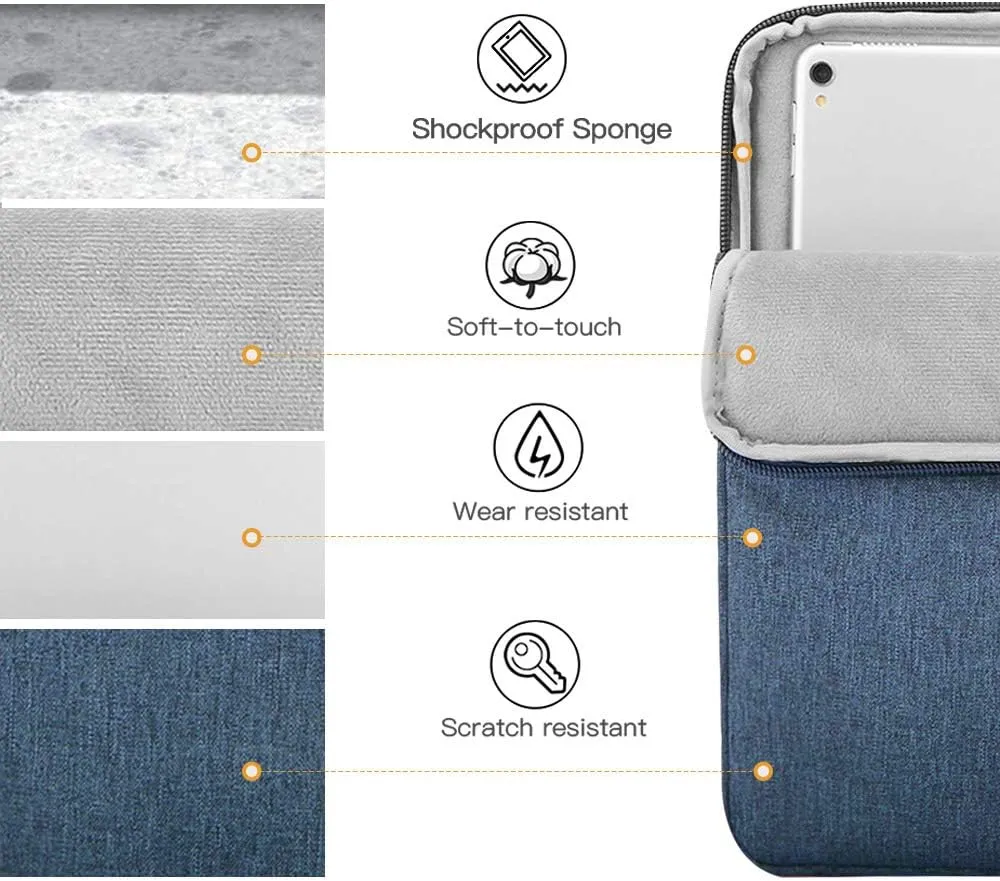 TiMOVO 9-11" Tablet Sleeve Bag for iPad 11-inch A16 2025, iPad 10th Gen. 10.9", iPad 10.2", iPad Air 11 Inch/5th/4th Gen. 10.9", Galaxy Tab A9 Plus 11", Protective Bag Fit Smart Keyboard, Blue