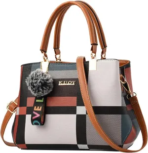 Top Handle Purses for Women Small Crossbody Bags Classic Double Zip Top Satchel Bags Medium Size Purse for Women