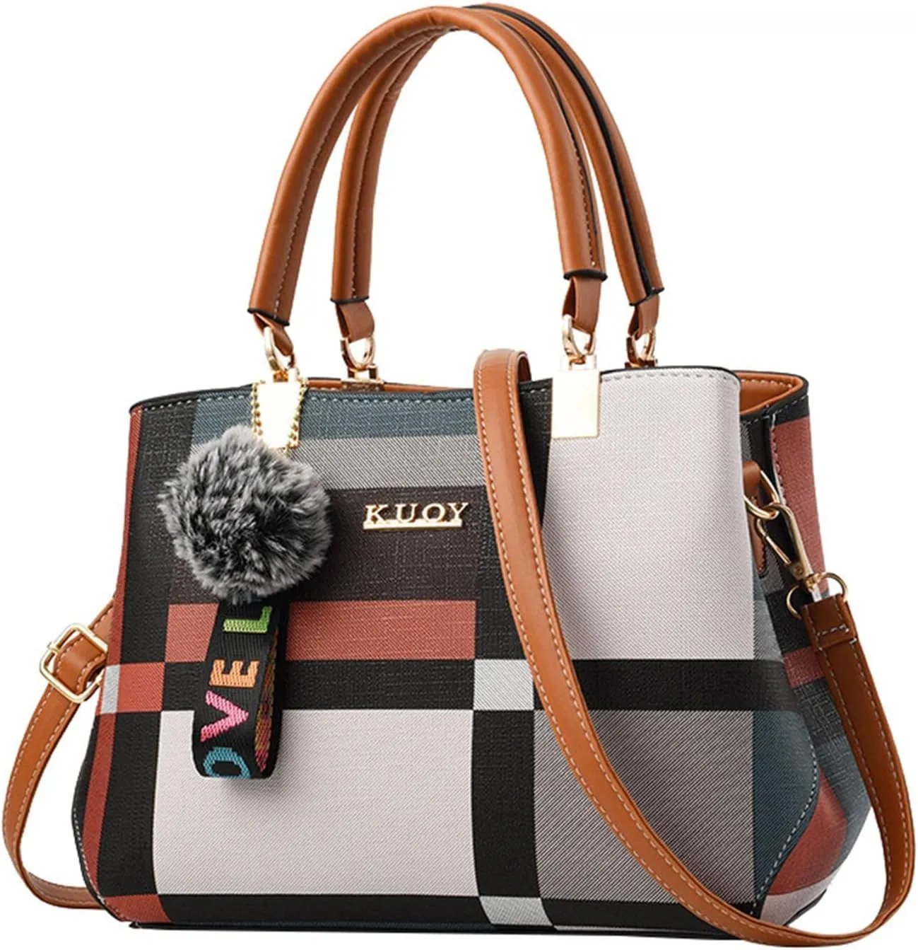 Top Handle Purses for Women Small Crossbody Bags Classic Double Zip Top Satchel Bags Medium Size Purse for Women