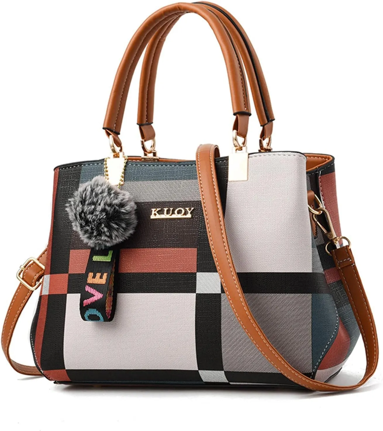 Top Handle Purses for Women Small Crossbody Bags Classic Double Zip Top Satchel Bags Medium Size Purse for Women