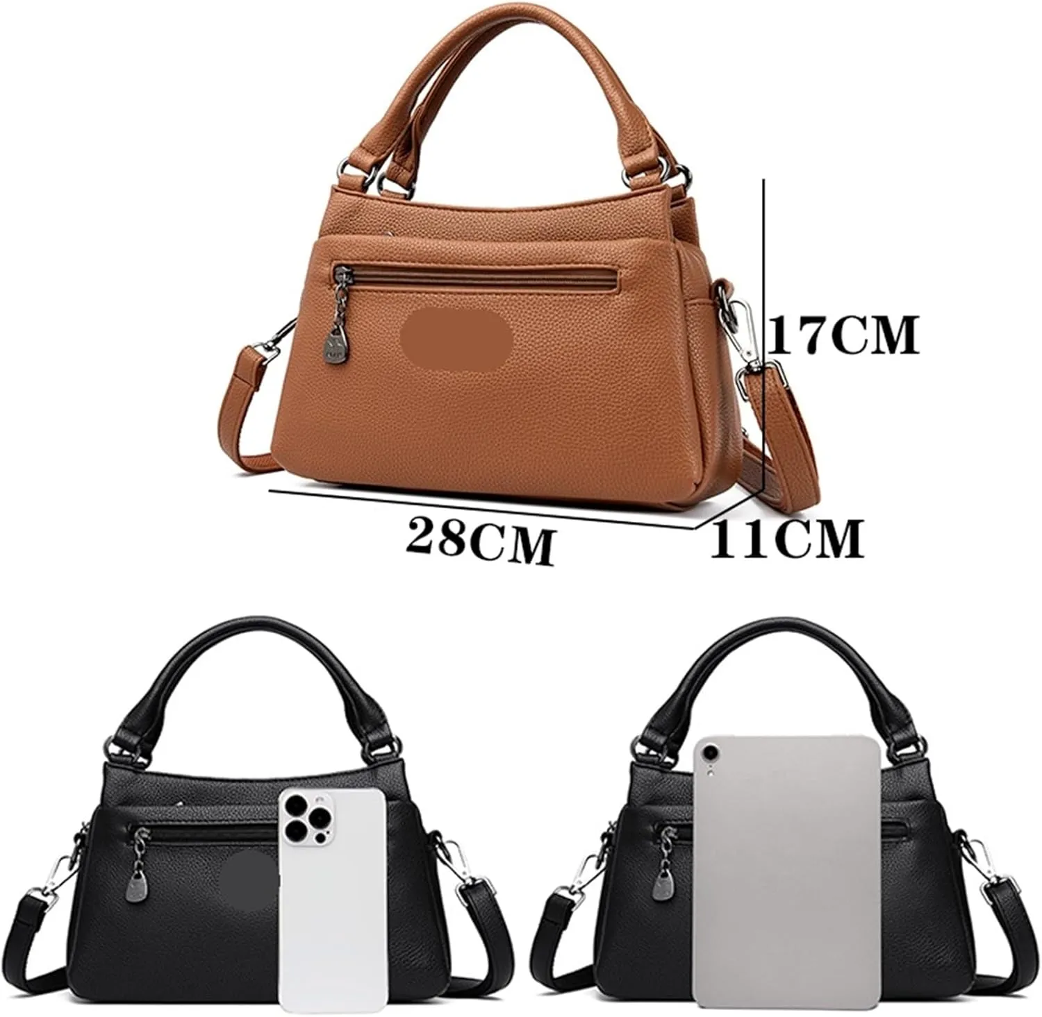Top Layer Cowhide Handbag Solid Color Designer Women's Crossbody Bags Exquisite Hardware Shoulder Bags