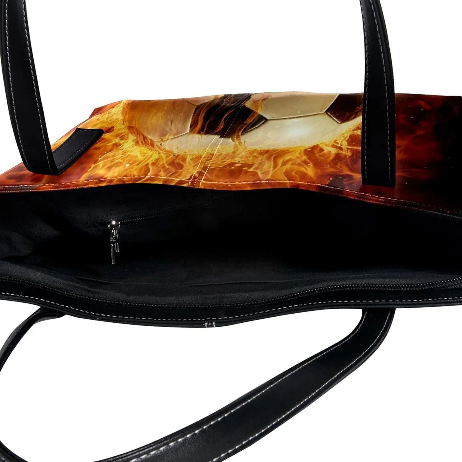 Tote Bag for Women, Large Tote Bag, Tote Bag with Zipper, Modern Flame Football, Womens Tote Bags for Work