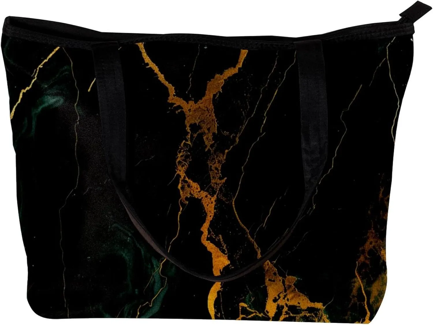 Tote Bag, Large Tote Bag, Women's Tote Handbags, Modern Minimalist Black Gold Marble Pattern, Womens Tote Bags for Work