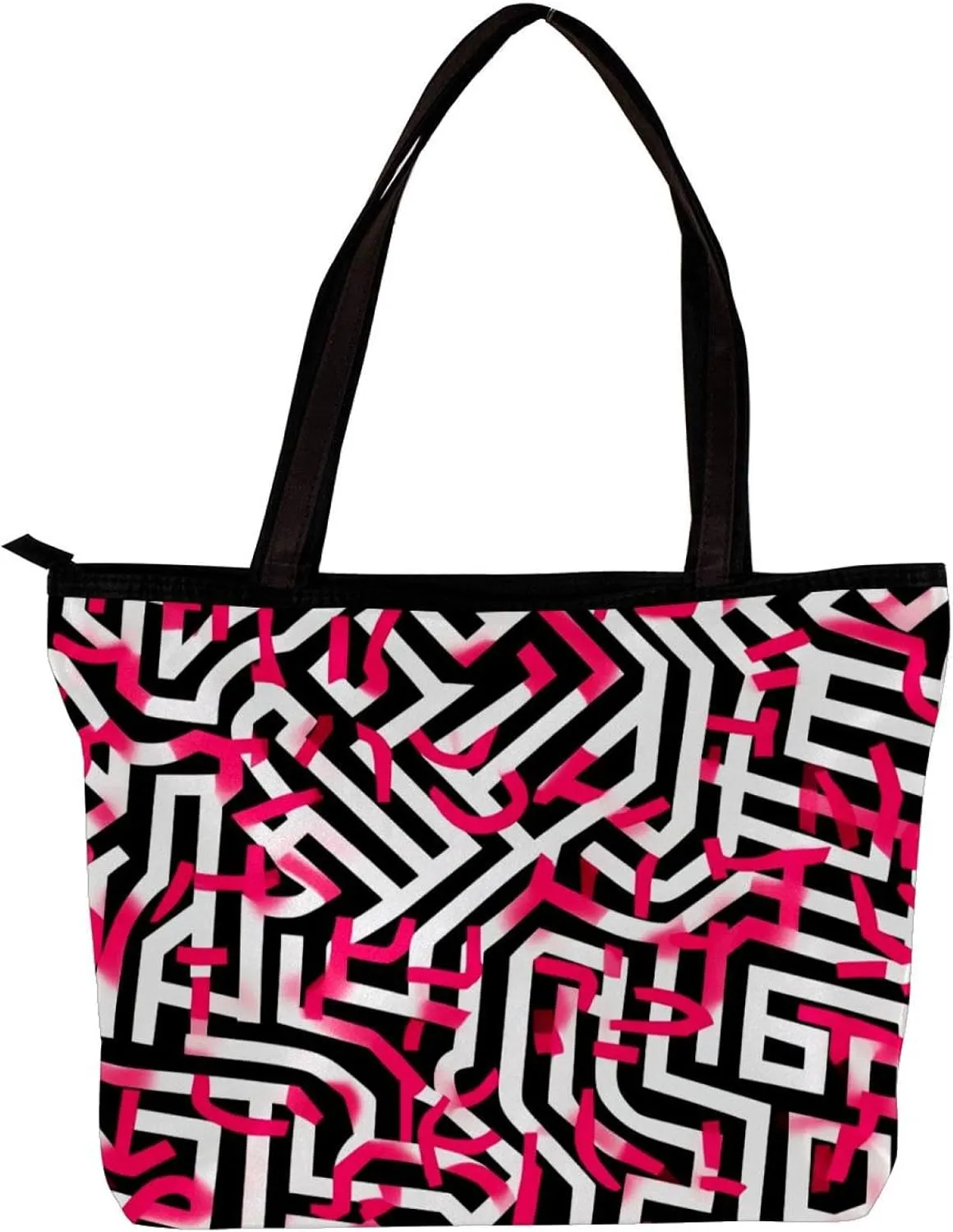 Tote Bags for Women,Womens Handbags,Small Tote Bag,Abstract Pink Modern Geometric