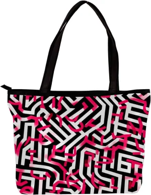 Tote Bags for Women,Womens Handbags,Small Tote Bag,Abstract Pink Modern Geometric