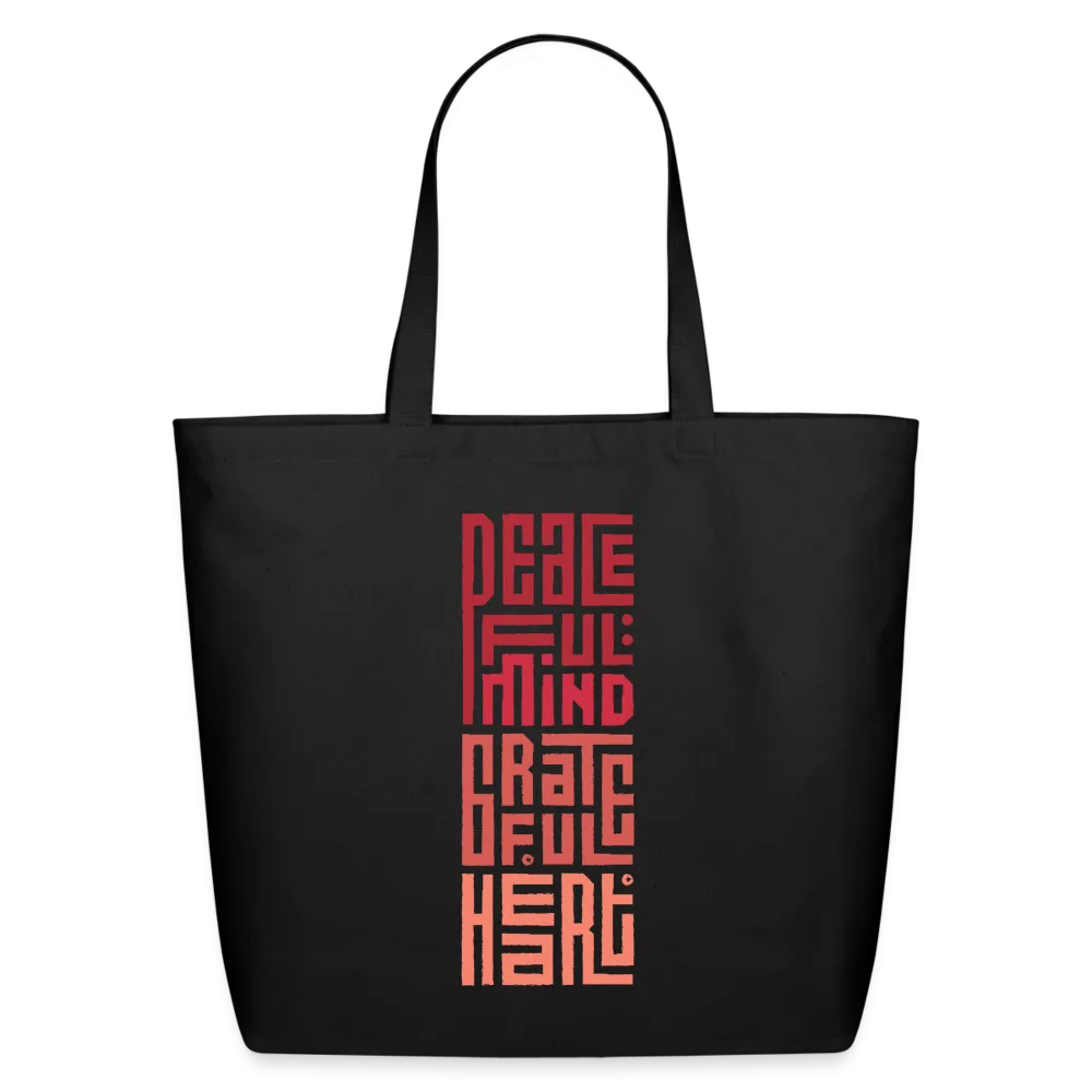 Tote Grateful Peaceful Heart Eco-Friendly Mind, Cotton Satisfaction guaranteed Reliable service