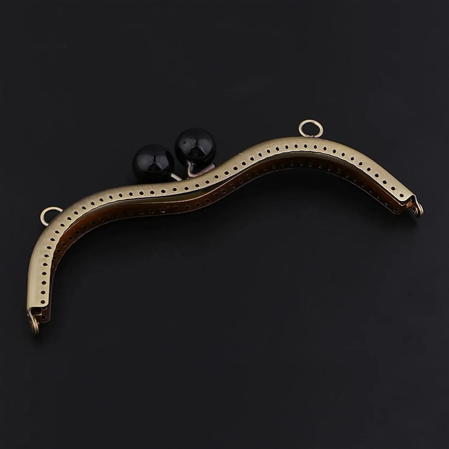 Tote Purse Pressed Flower Metal hasp Lock， Metal Purse Frame Metal Frame Kiss Clasp Lock Arch for Sewing Handbag Purse Coin Bag 19cm 443(Brown)(Brown)