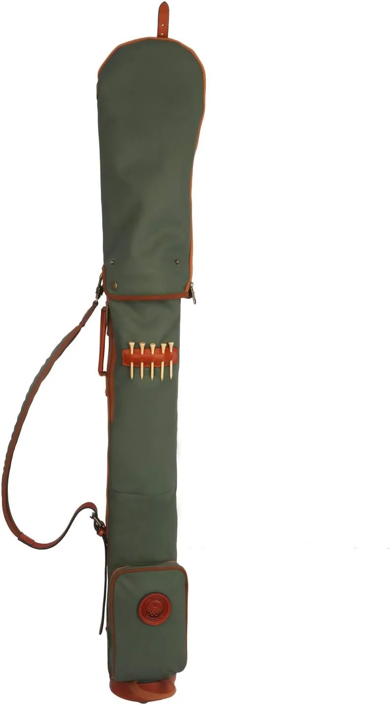 Tourbon Vintage Golf Club Carry Bags Travel Case - Canvas and Leather
