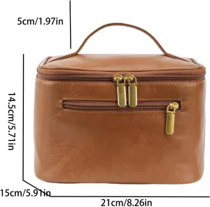 Transparent cosmetic bag, travel cosmetic bag makeup bag organizer makeup travel bag (brown)