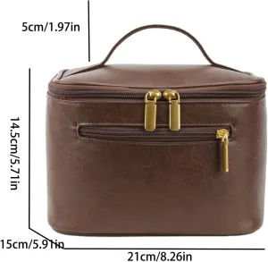 Transparent cosmetic bag, travel cosmetic bag makeup bag organizer makeup travel bag (Coffee color)