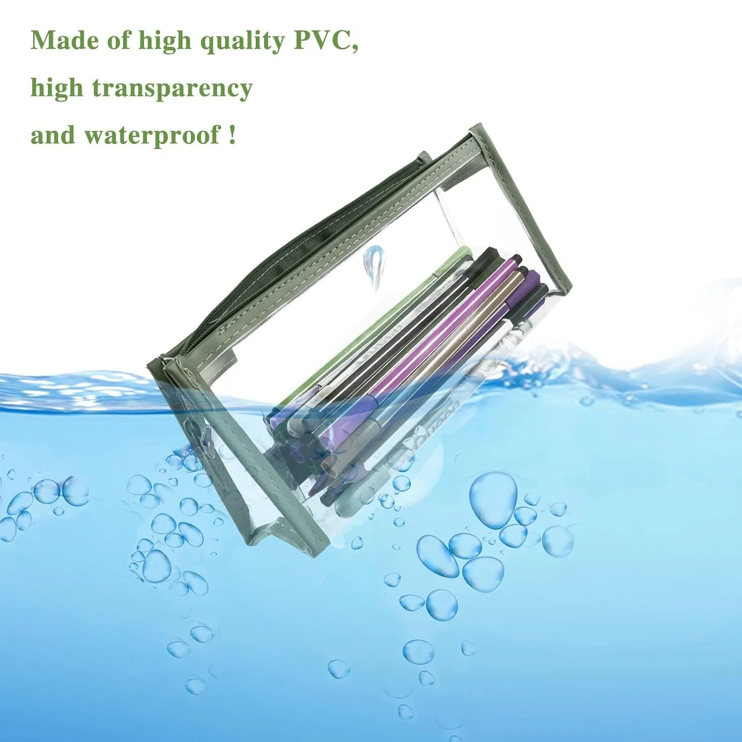 Transparent Zipper Pouch for Stationery (1 Pc)