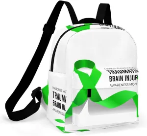 Traumatic Brain Injury Awareness Month Backpacks Laptop Mini Backpacks for Women Travel Shoulder Bag Bookbag Rucksack Daypack 10 Inch